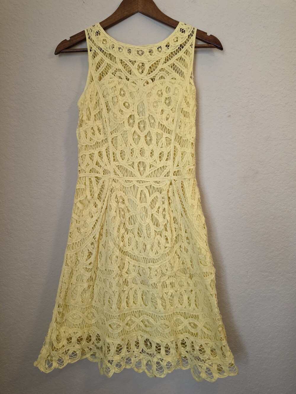 Lilly Pulitzer Foley Battenburg Lace Dress Womens Small Yellow Summer Whimsigoth
